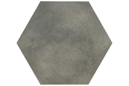 A hexagon ceramic tile in grey color.