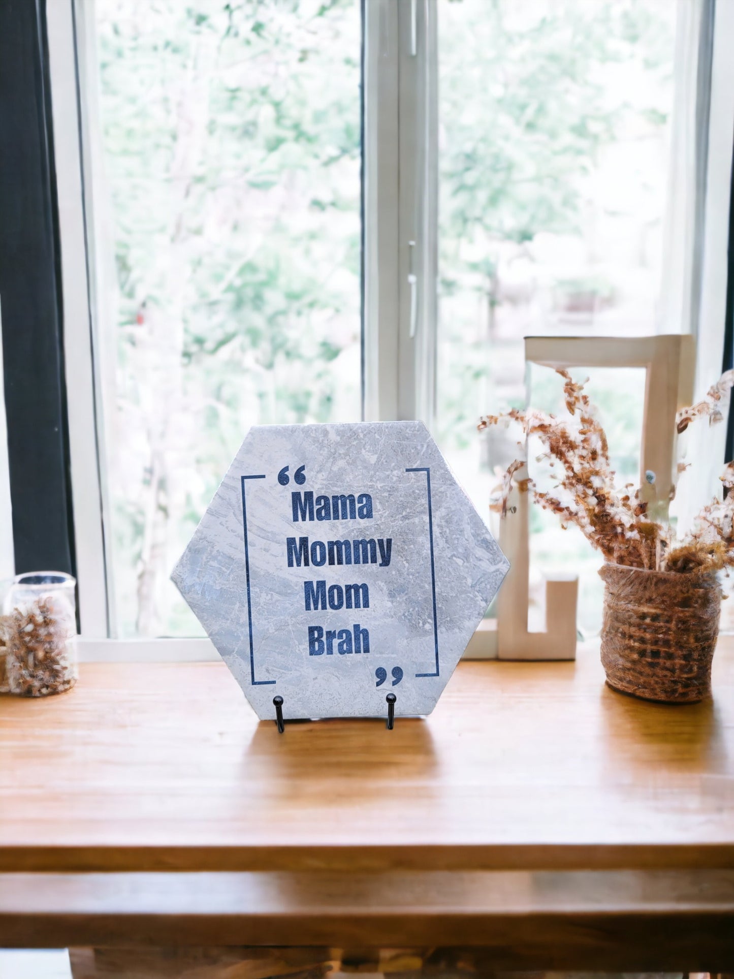 Mama, Mommy, Mom, Brah Ceramic Tile w/ Stand