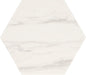 A hexagon ceramic tile, white in color.